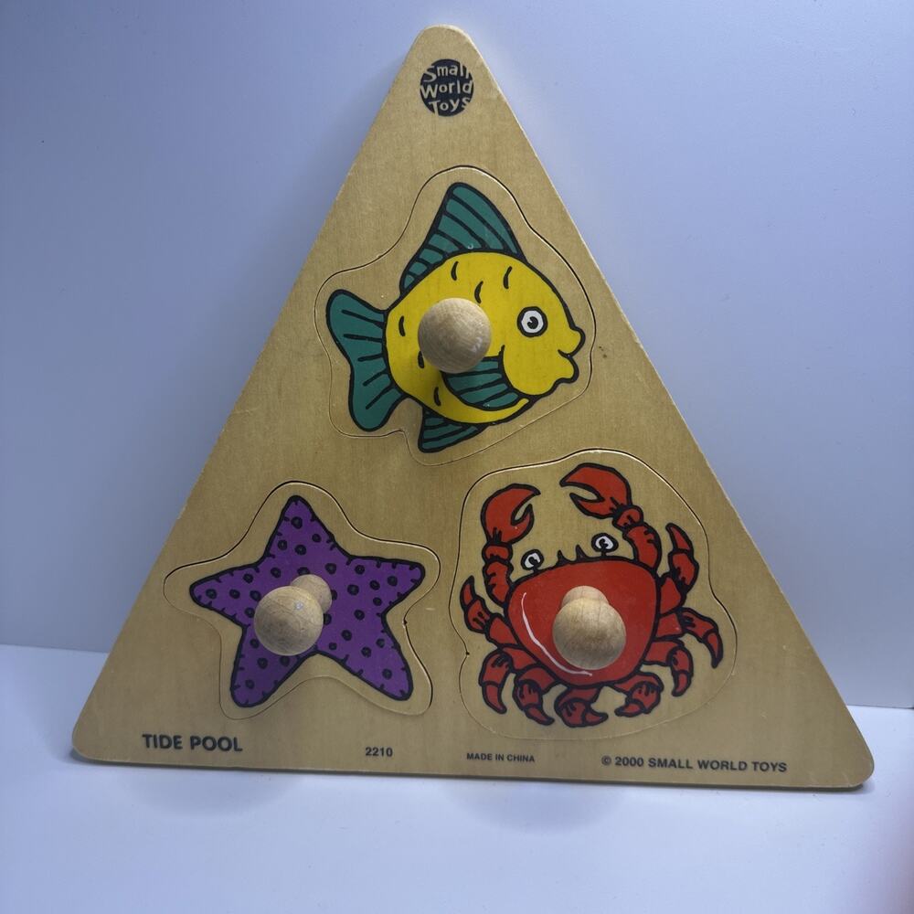 Small World Toys Large Knob Tide Pool Puzzle Toy Vintage